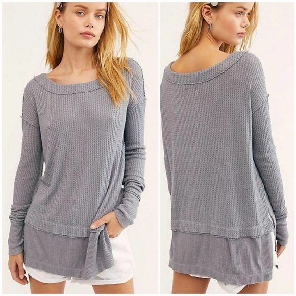Free People Tops - Free People North Shore Thermal Waffle Knit Oversized Tunic